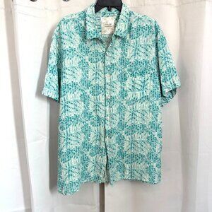 Tasso Elba Island Mens Shirt Button Up Size 2XL Silk Linen Hawaiian Tropic 18346